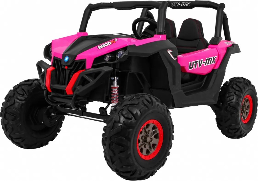 Ramiz Detský kočík SuperStar ružový + pohon 4x4 + diaľkové ovládanie + batožinový priestor + MP3 LED + zámok dverí