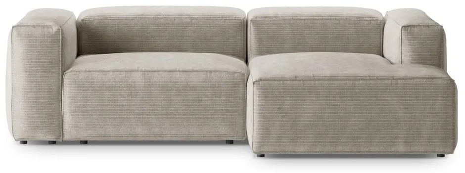 Béžová menčestrová rohová pohovka (pravý roh/s leňoškou) Bergamo – Cosmopolitan Design