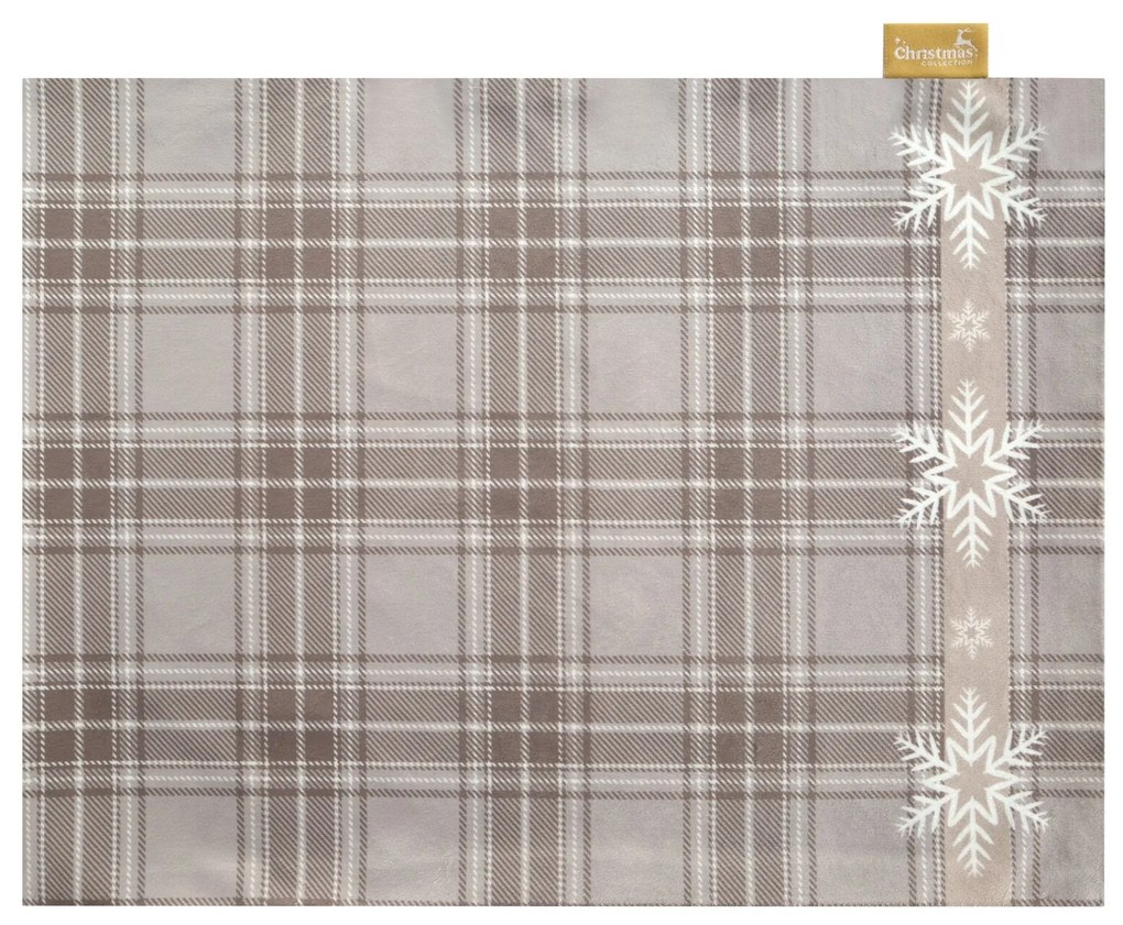 SADA 4 KS VIANOČNÉ PRESTIERANIE NA STÔL HOLLY 30X40 CM VZOROVANÁ