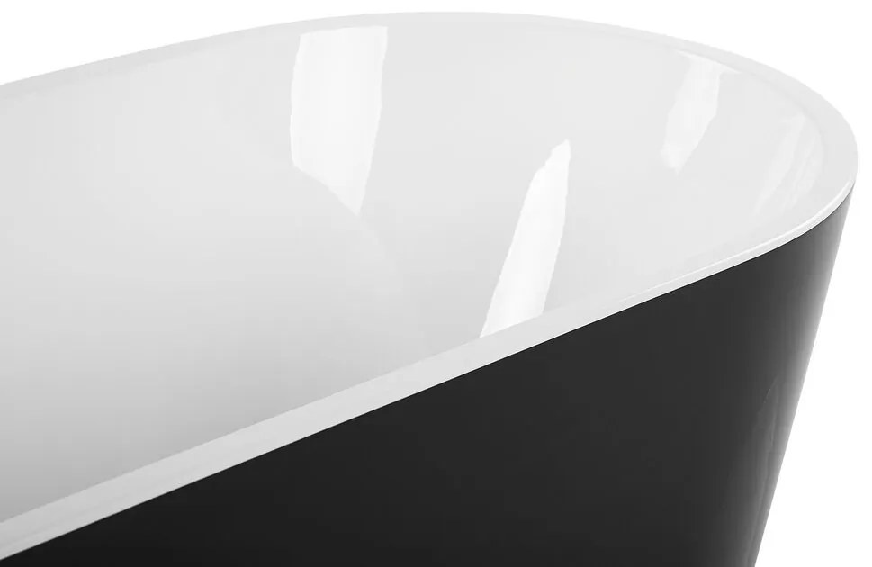 Voľne stojaca vaňa 160 x 80 cm čierna HAVANA Beliani