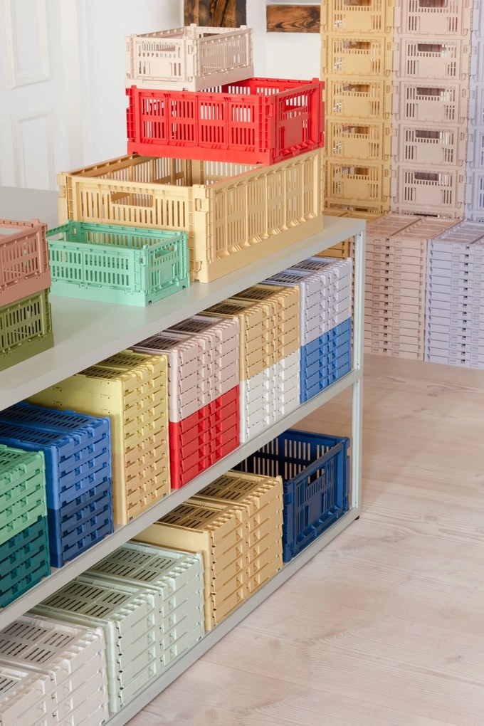 Úložný kôš Hay Colour Crate S mätovo zelený