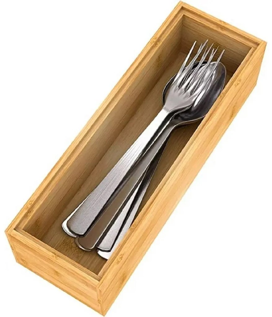 Organizér do šuplíku kuchyně i koupelny, příborník BAMBOOZ (23,5x7,5x5)