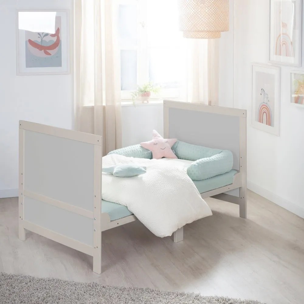Sivá postieľka s nastaviteľnou výškou 70x140 cm Easy Sleep – Roba