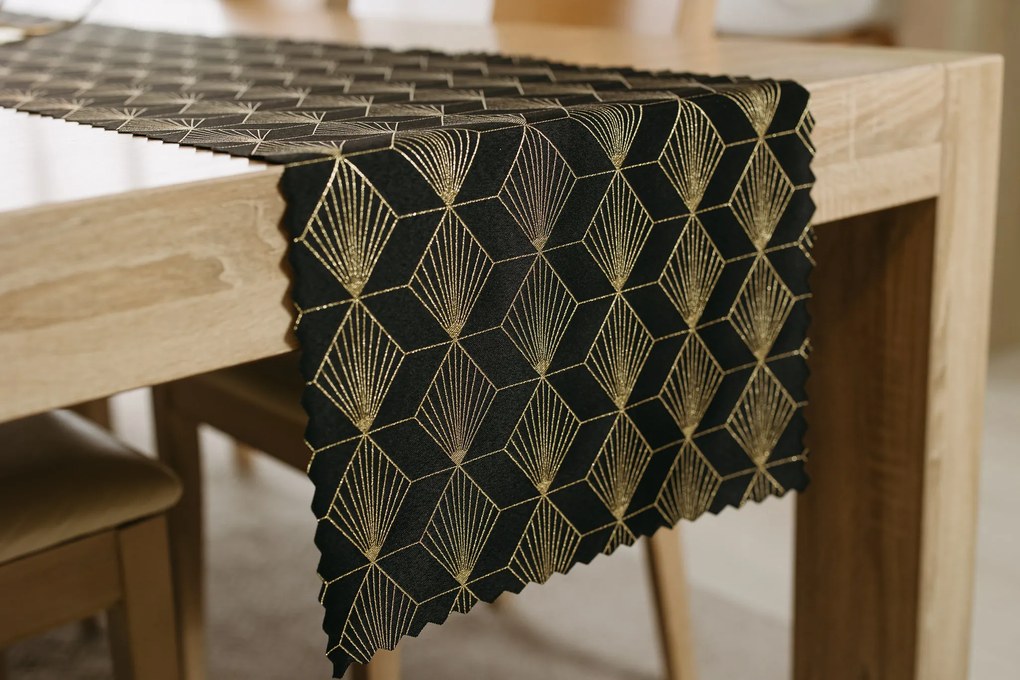 Dekorstudio Luxusný behúň na stôl Cubes - čierny SW26 Rozmer behúňa (šírka x dĺžka): 40x220cm