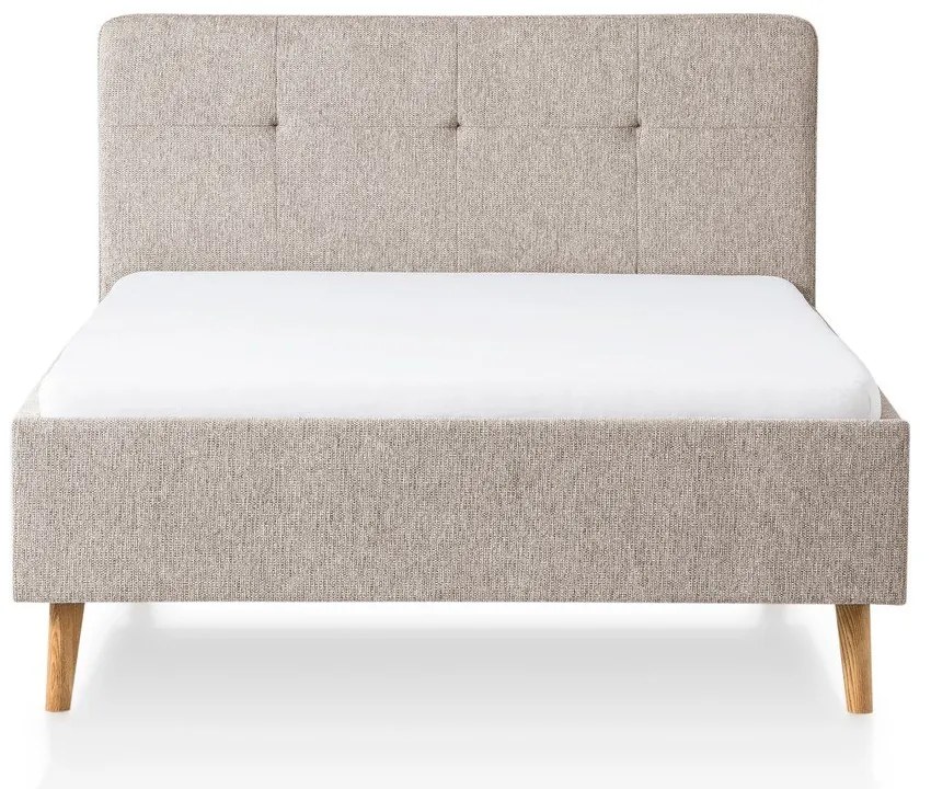 Sivá/hnedá čalúnená dvojlôžková posteľ bez roštu 140x200 cm Smart – Meise Möbel