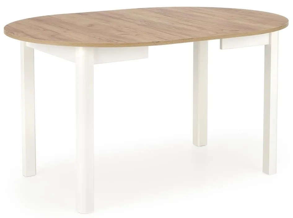 Jedálenský rozkladací stôl RINGO 102/142 cm dub remeselný zlatý/biely
