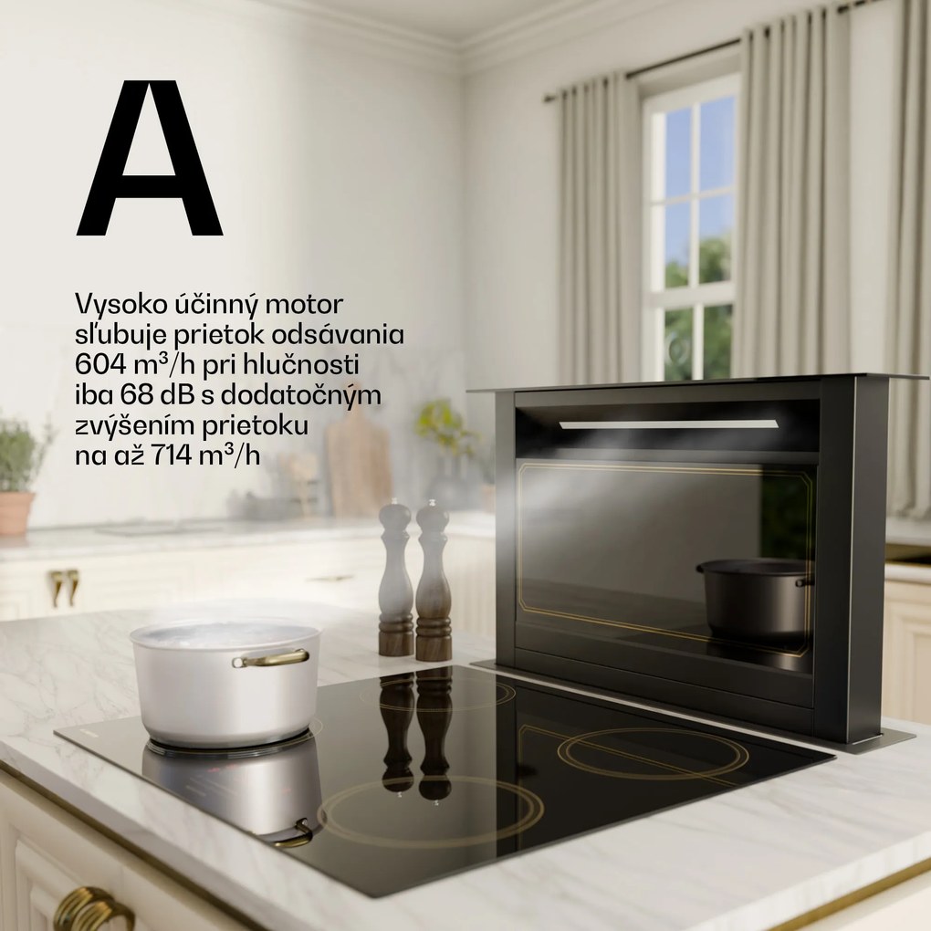 Klarstein Victoria Downdraft digestor | 60 cm | A | 8 úrovní + boost | až do 713,8 m³/h | 120 W