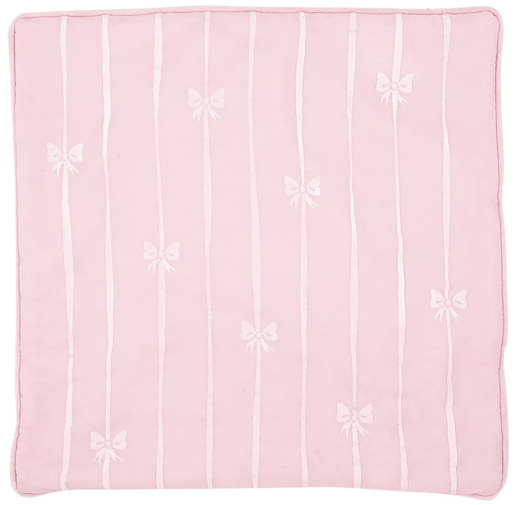 GREEN GATE Bavlnená obliečka na vankúš Dolobella Pale Pink Embroidery 50 x 50 cm