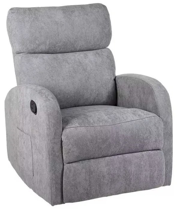 LuxuryForm DESIGN Televízne kreslo BRUNO otočné, hojdacie s polohovaním - šedé