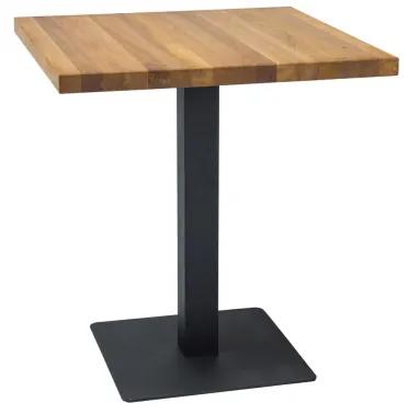 Čierny jedálenský stôl s doskou v dekore dub PURO 80x80