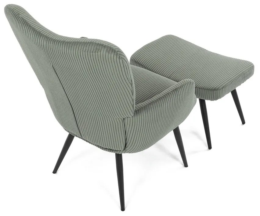 Relaxačné kreslo s podnožkou L7285 GRN6, zelené
