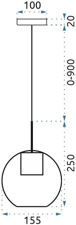 Toolight - sklenené stropné svietidlo E27 60W APP686-1CP, zlatá, OSW-00097