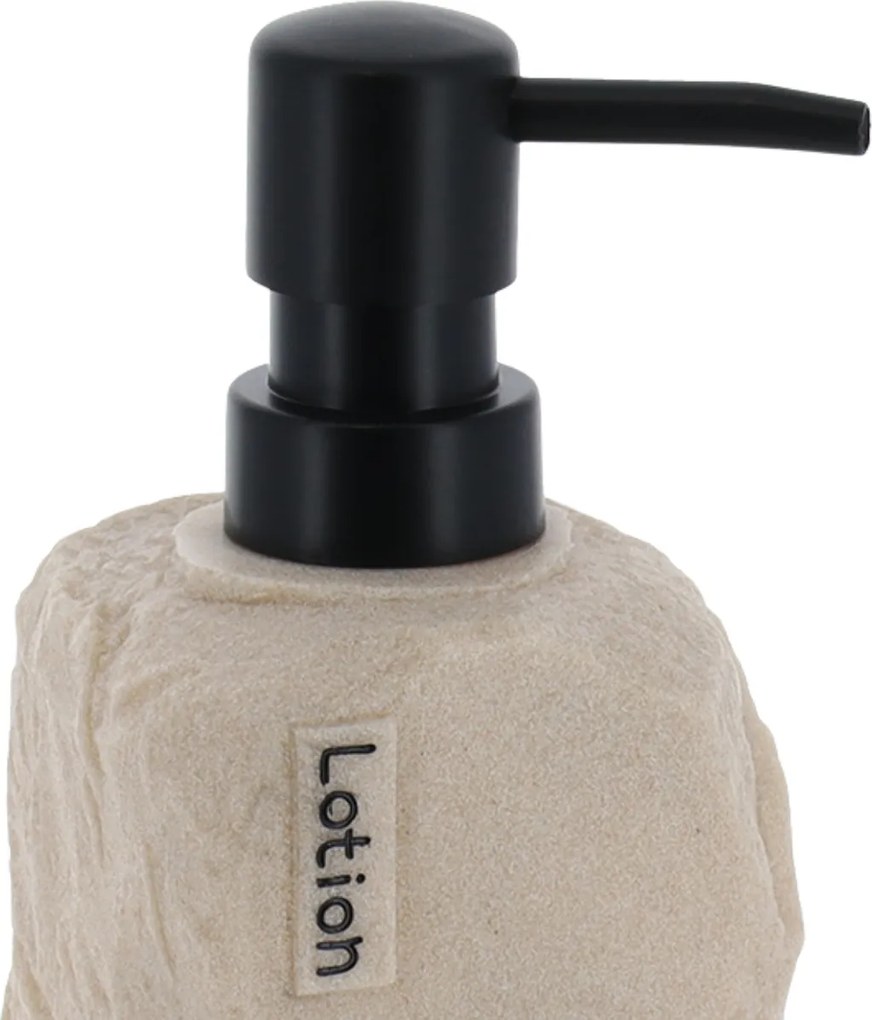 Dávkovač mydla Paola, piesková/s čiernymi prvkami, 400 ml