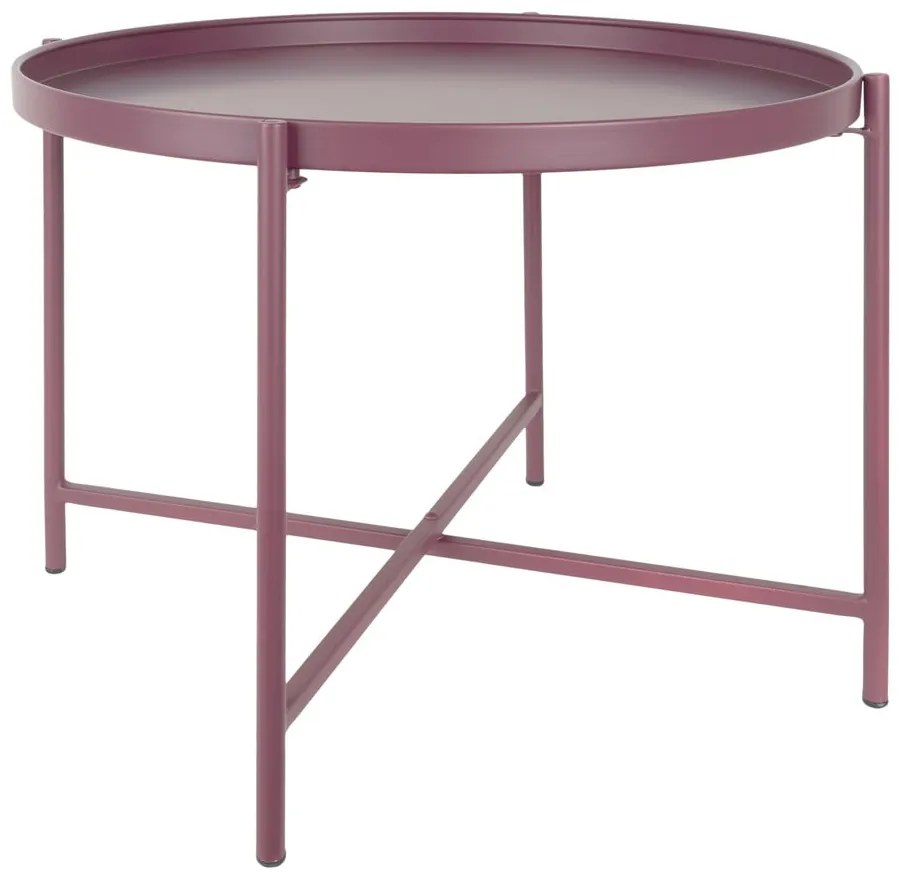 Ružovofialový kovový okrúhly konferenčný stolík ø 50 cm Meseta – Leitmotiv