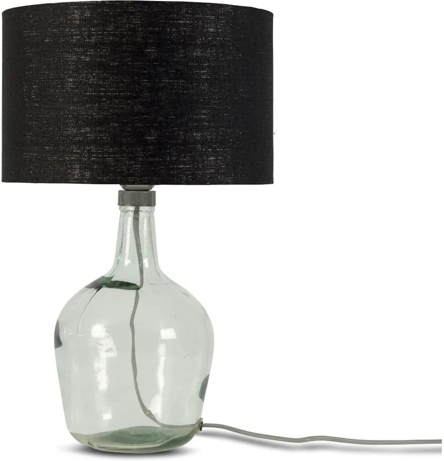 Stolová lampa s čiernym tienidlom a konštrukciou z recyklovaného skla Good&Mojo Murano, ⌀ 30 cm