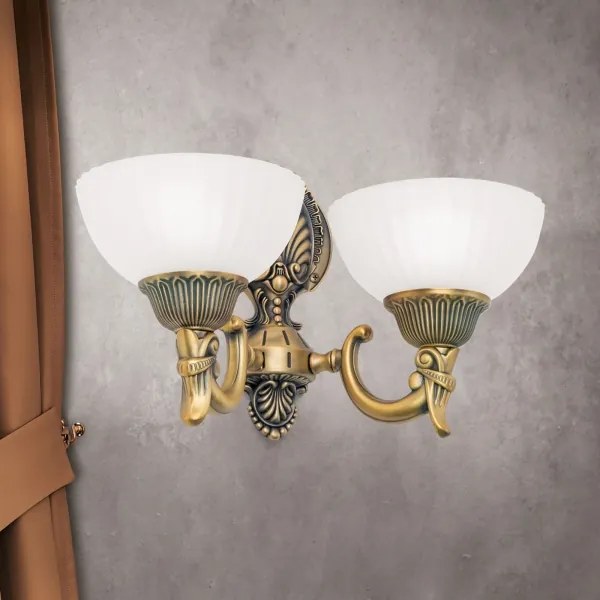 Orion WA 2-1201/2 - Nástenná lampa ROCCA 2xE27/60W/230V bronz/biela