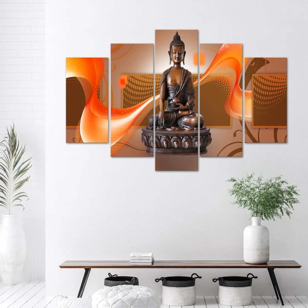 Obraz na plátně pětidílný Buddha Abstrakt - 100x70 cm