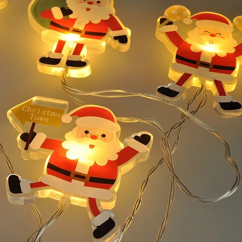 SOLIGHT LED okenná reťaz - Santa, 6x LED, prísavná, 120cm, 2x AA
