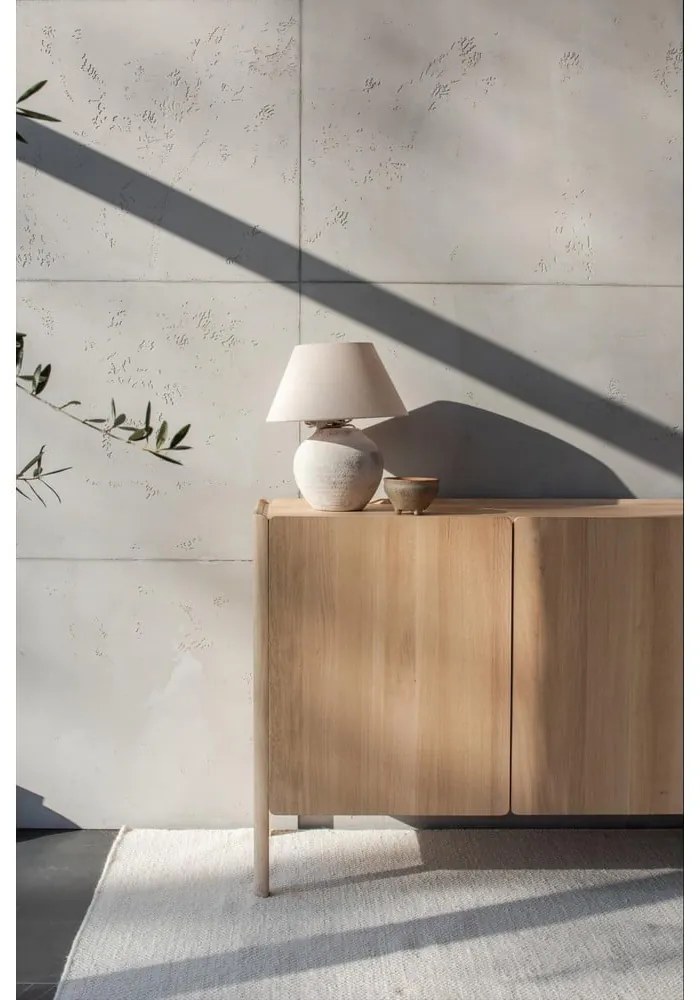 Komoda z dubového dreva v prírodnej farbe 220x85x42 cm Dvor – Gazzda