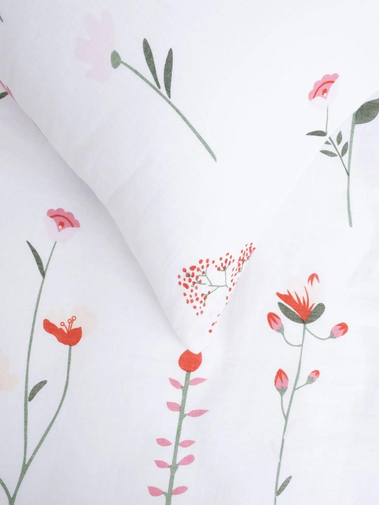 Mušelínová obliečka na vankúš 40 × 60 cm – Vlčie maky biele