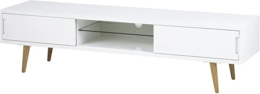 Biely TV stolík Actona Elise, 180 × 46 cm