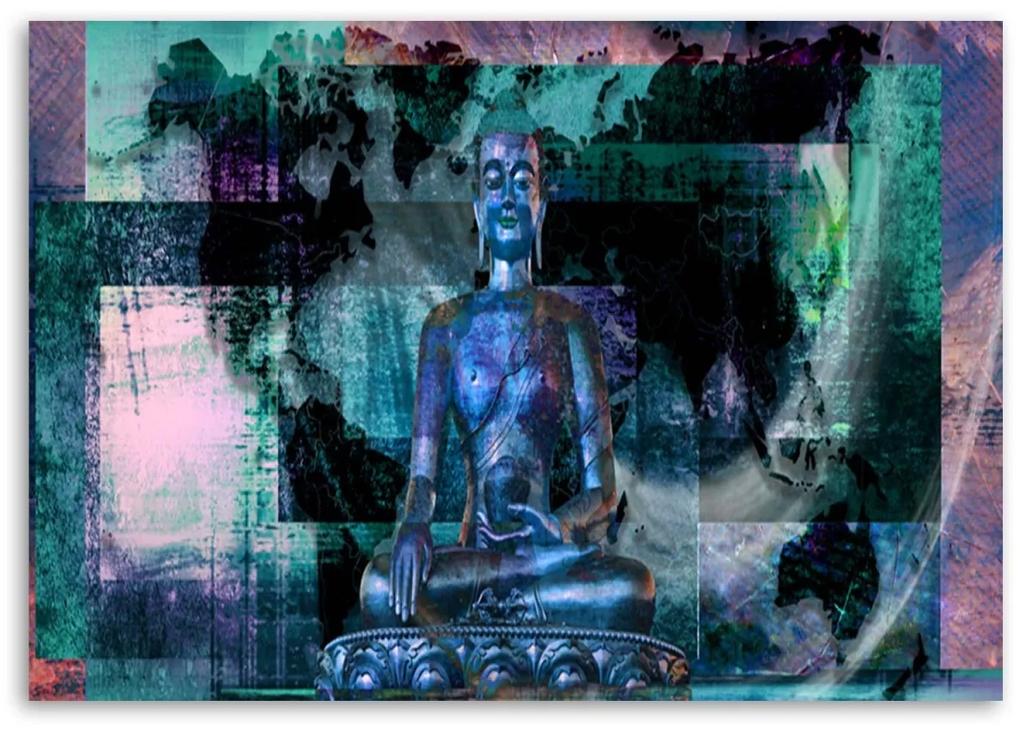 Obraz na plátně Abstraktní Buddha Tyrkysová - 100x70 cm
