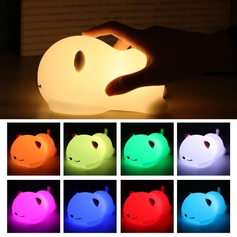 Detská stolná LED lampa Kitty biela
