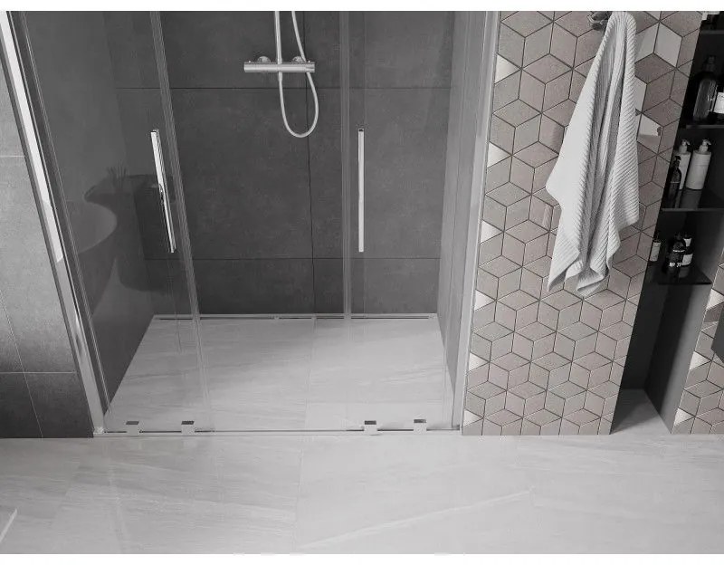Mexen Velar Duo, posuvné dvere do otvoru 150x200 cm, 8mm číre sklo, chrómový profil, 871-150-000-02-01