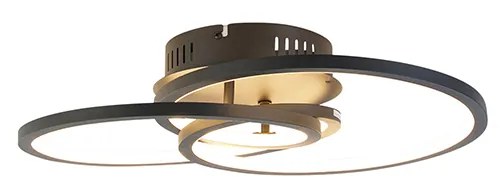 Stropné svietidlo čierne 45 cm vrátane LED 3-stupňové stmievateľné - Rowin