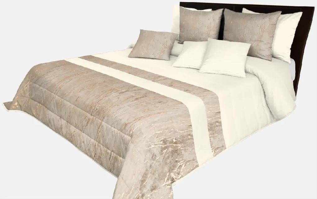 Dekorstudio Luxusný prehoz na posteľ s mramorovým vzorom NMO-054 v krémovej farbe Rozmer prehozu (šírka x dĺžka): 240x240cm