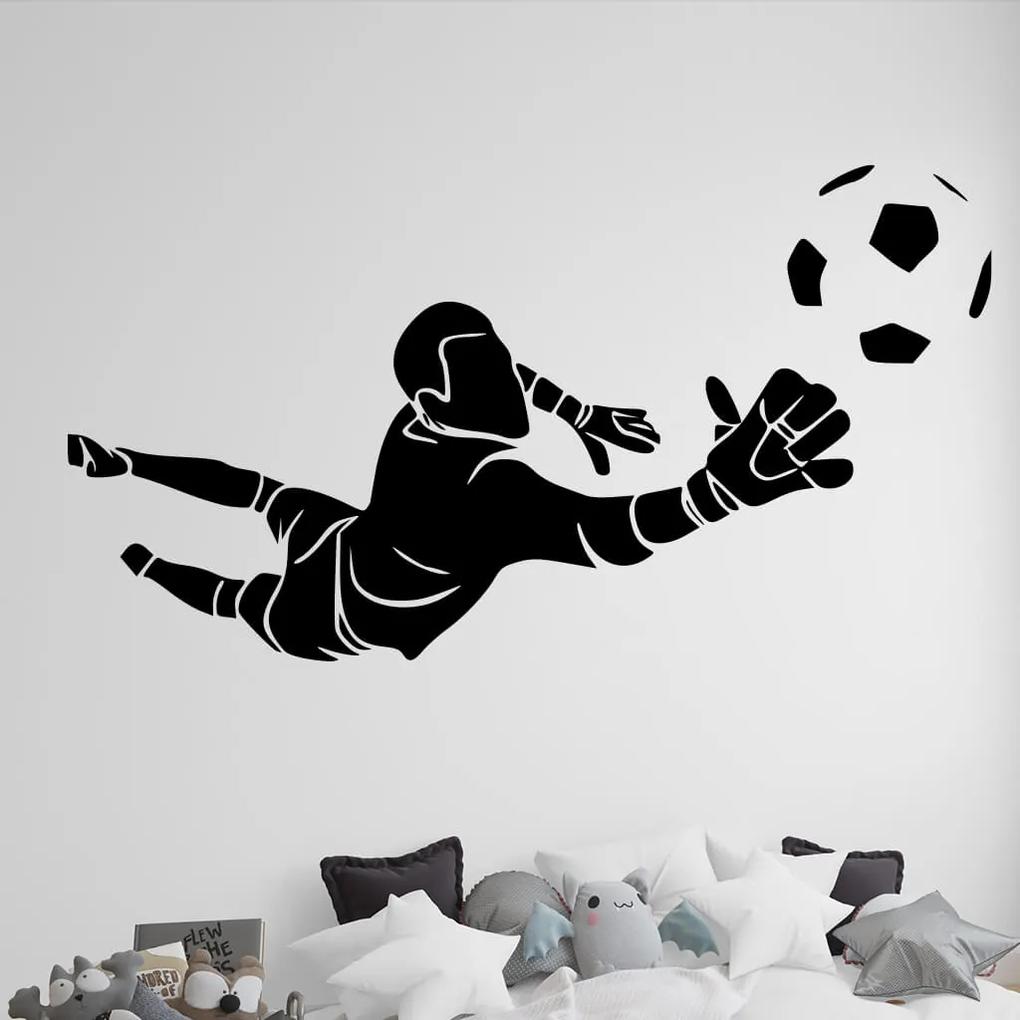 Veselá Stena Samolepka na stenu na stenu Futbalový brankár Farba: černá