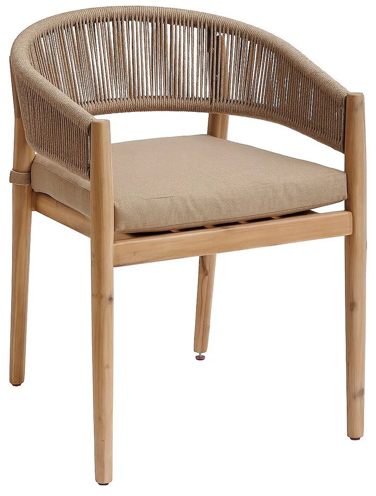 DEOKORK Luxusné jedálenské kreslo z akácie NAUTICA (natural)
