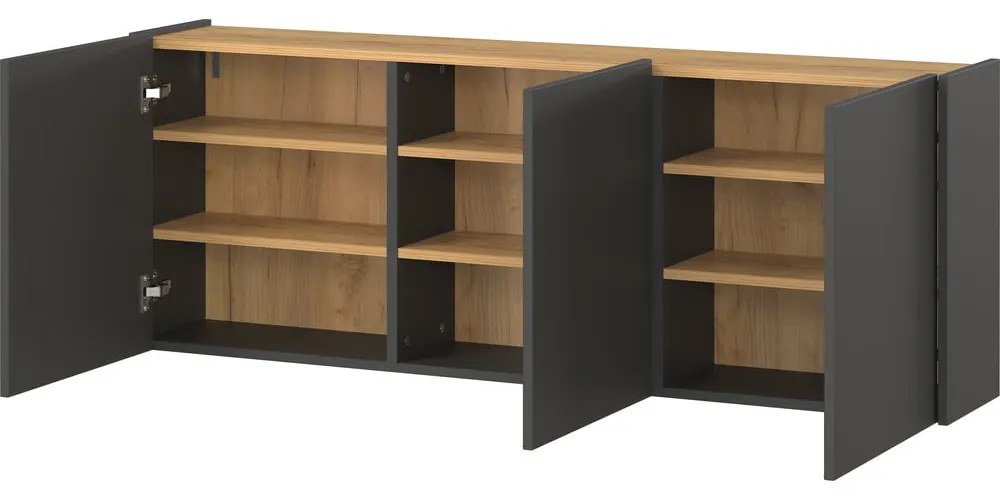 Antracitová závesná skrinka na topánky v dekore duba Libbiano – Germania