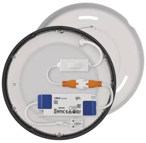 LED Stropné svietidlo LED/12,5W/230V 3000/3500/4000K pr. 17 cm čierna