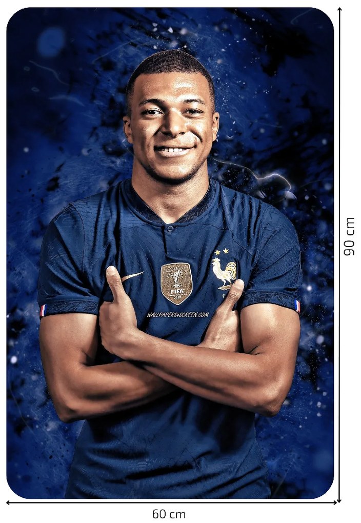 Textilná nálepka na stenu "Kylian Mbappé"