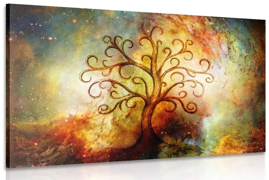 Obraz strom života s abstrakciou vesmíru