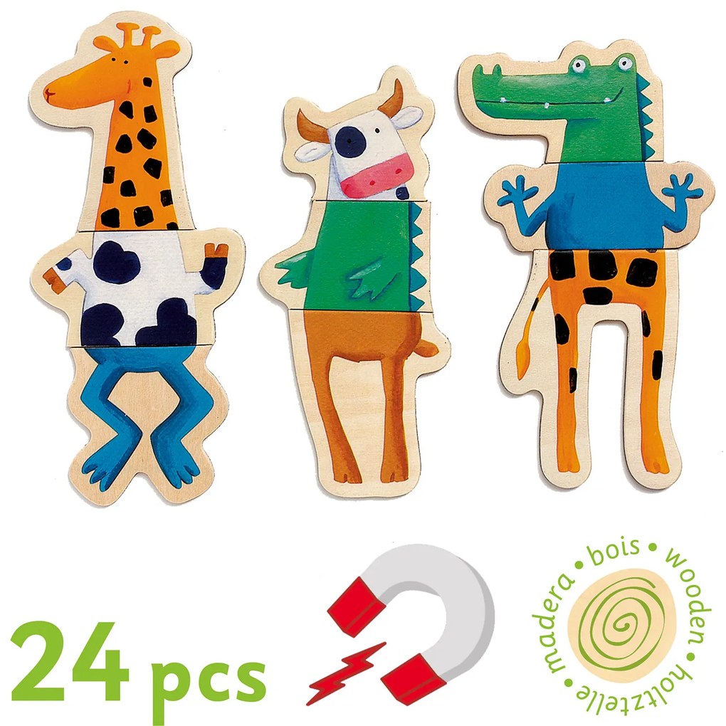 Magnetické trojdielne zvieratká