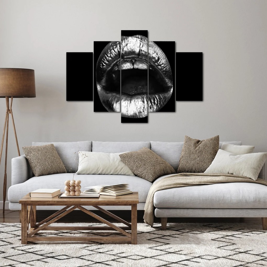 Obraz - Lesklé pery (150x105 cm)