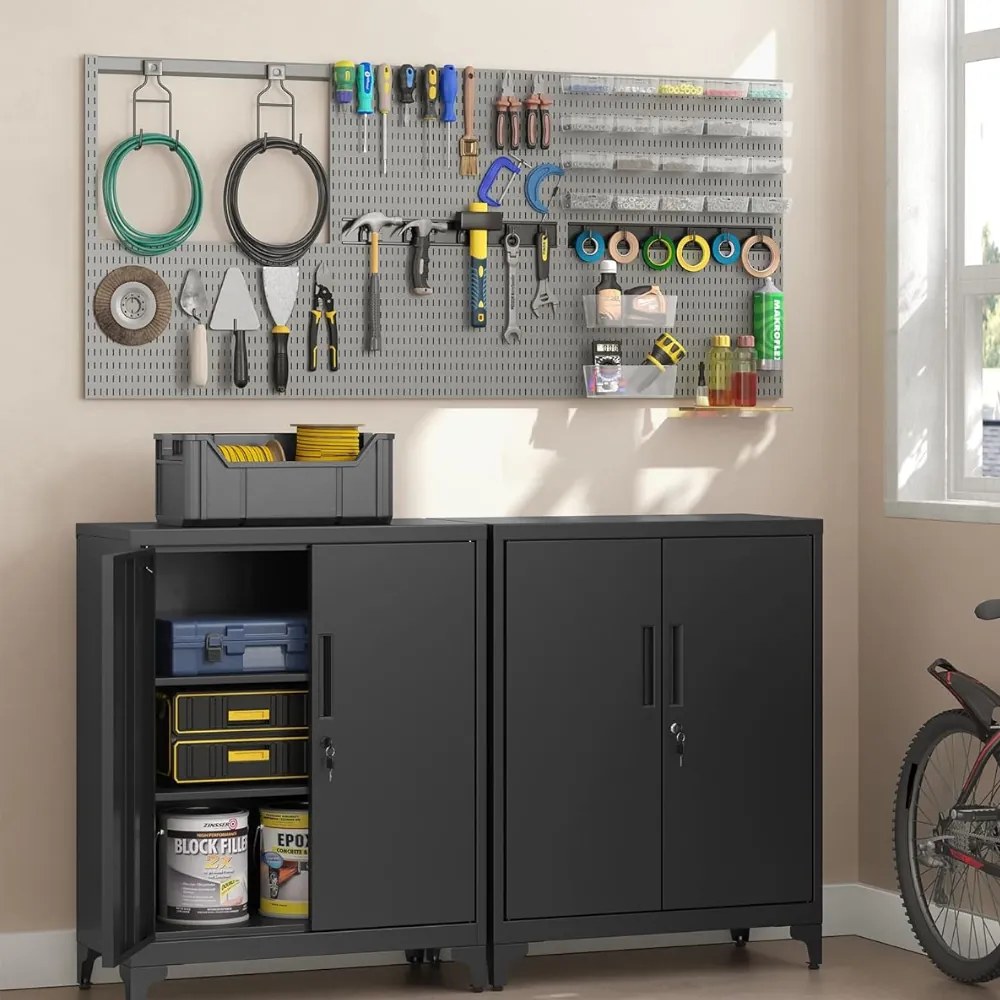 SongmicsHome Viacúčelová kovová skrinka RAVEN, 40x80x90cm, čierna