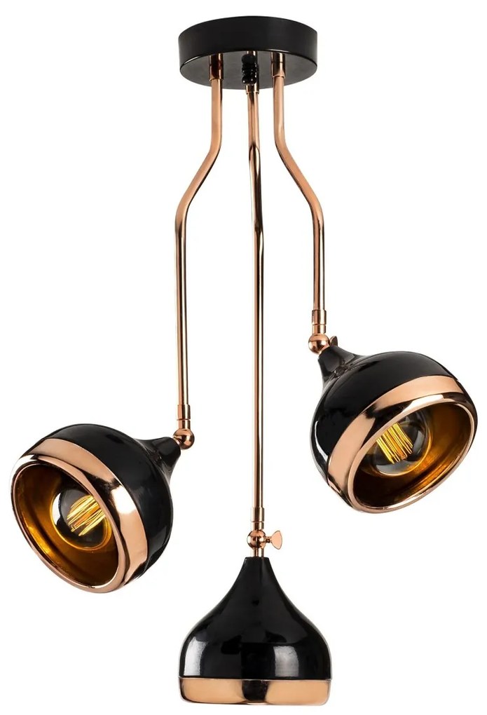 Závesné svietidlo Yildo XII čierno-medené