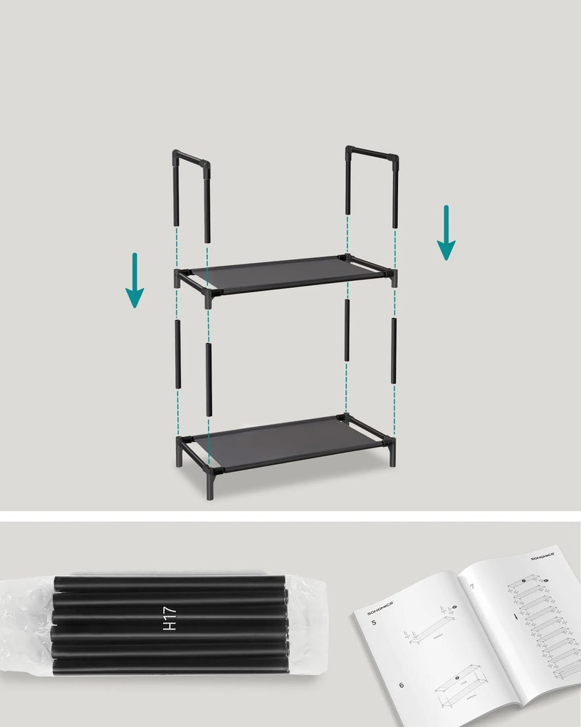 Botník s kovovým rámom ORDEN, čierny