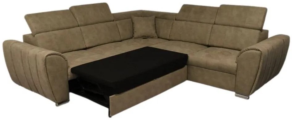 Rohová rozkladacia sedačka GRENADE ZARIA P hnedá