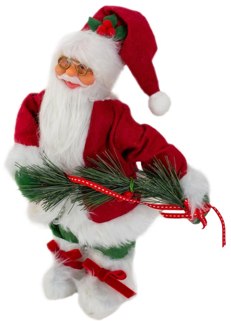 Tutumi Tutumi, vianočná figúrka Santa Clausa 30cm 301251, biela-červená-zelená, CHR-08900