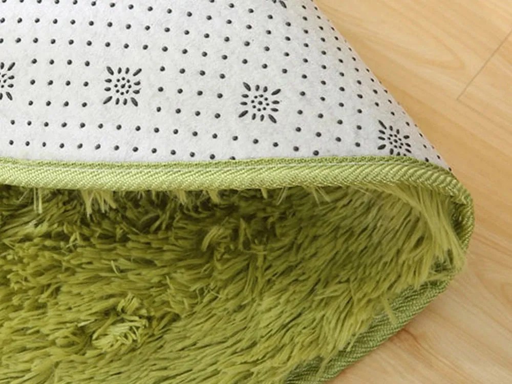 Zelený okrúhly shaggy koberec Lana Rozmer: 140 cm