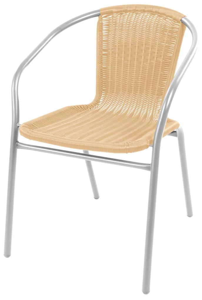 Záhradná stolička LINDER EXCLUSIV MC4608 - strieborná/béžová
