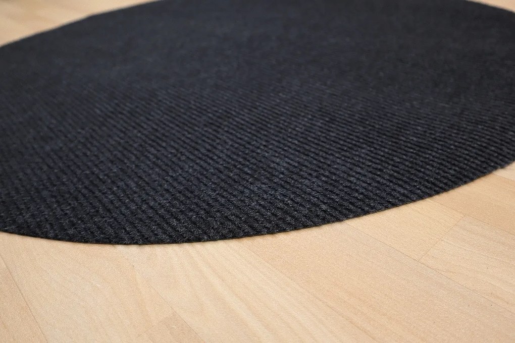 Vopi 67x67 (priemer) kruh Kusový koberec Quick step antracit kruh, šedá, chodba / predsieň