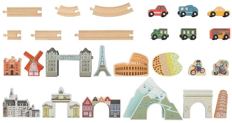 lupilu®  Železničná súprava (cesta po Európe)  (100395164)