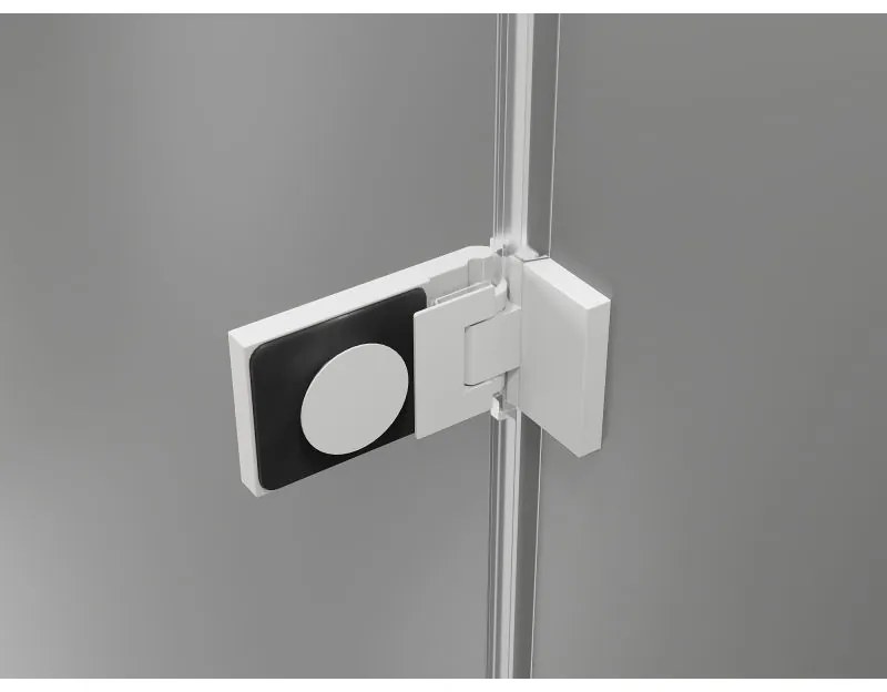 Mexen, Mexen Lunar-F pravé sklápacie sprchové dvere 70 cm, transparentné, biele - 836-070-000-20-00-P