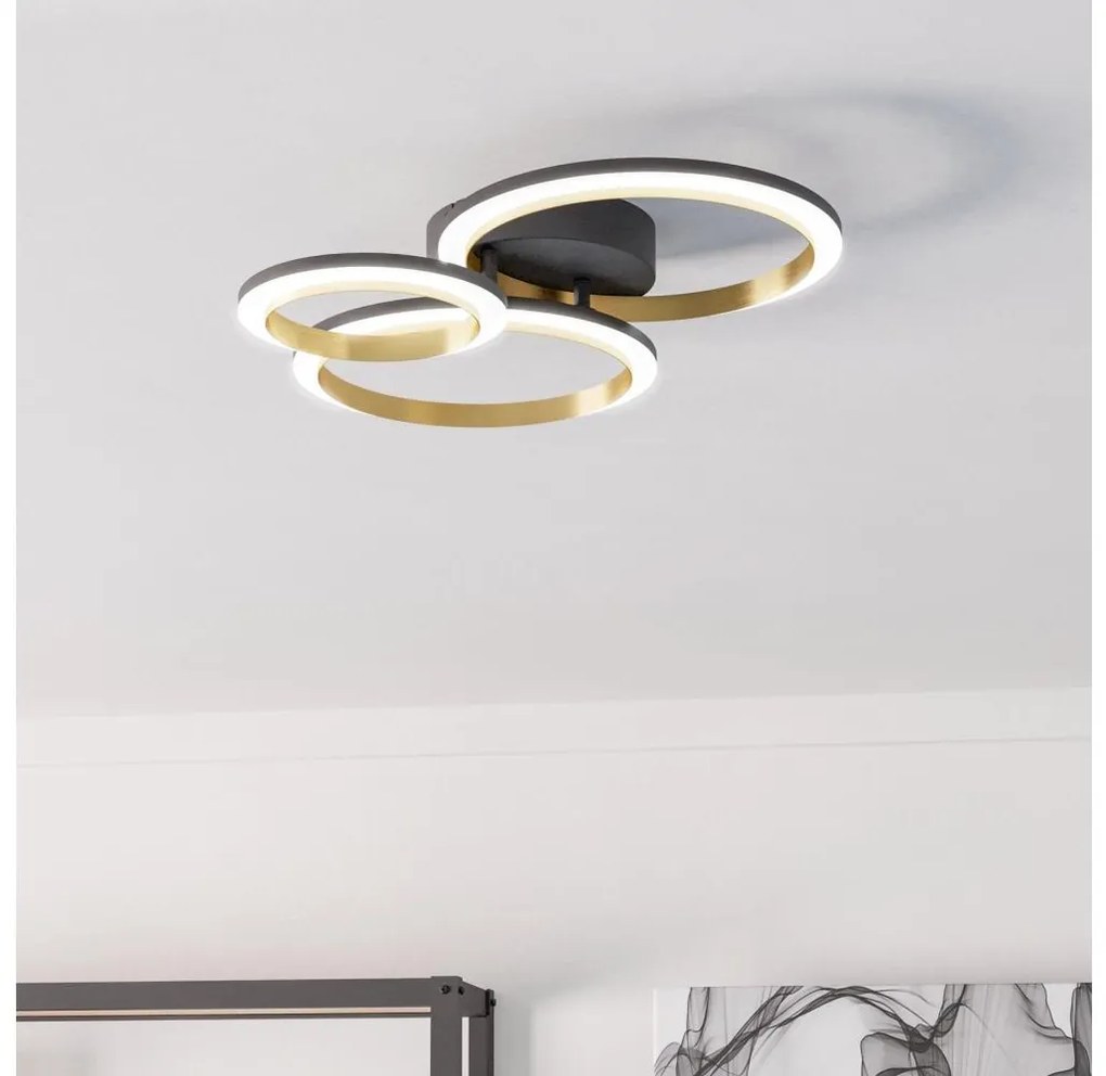 Eglo 901224 - LED Stmievateľné stropné svietidlo CALLIERA LED/20W/230V čierna/zlatá