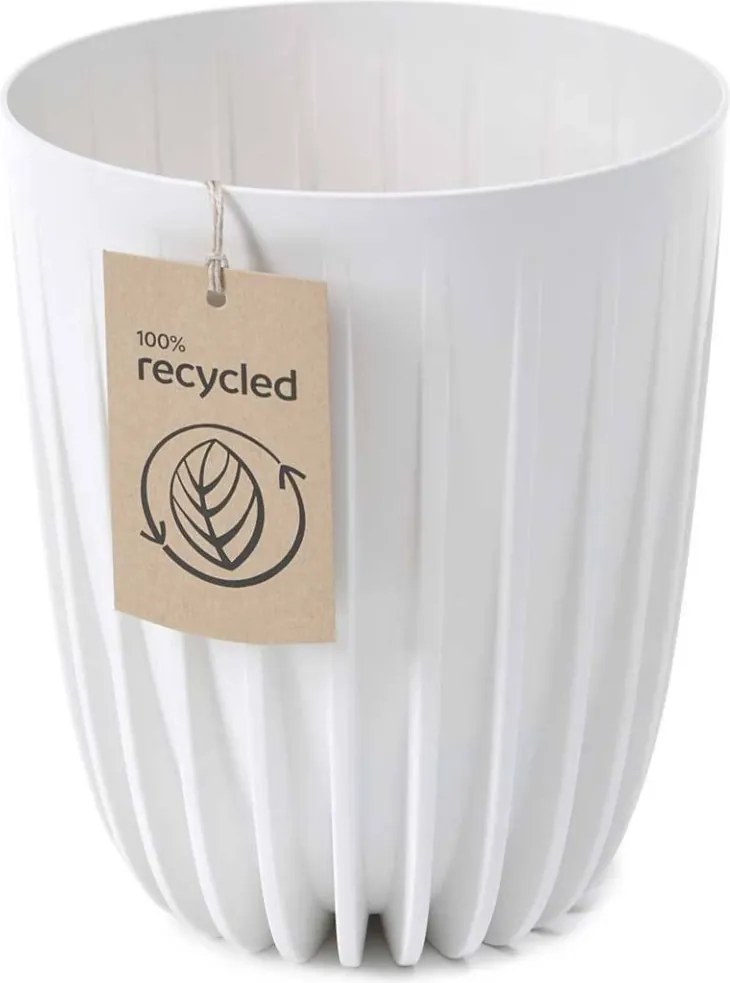 Kvetináč STRIPPED Eco 25x30 cm biely